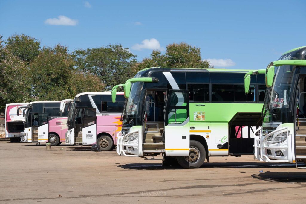 Victoria Falls Bus Terminus: автобусы на станции в Вик-Фолс